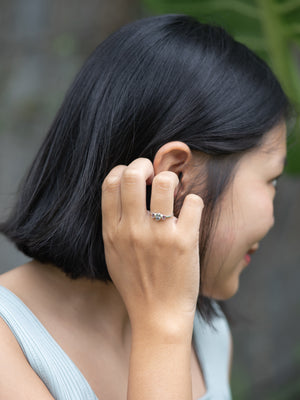 Pink and Blue Sapphire Ring in Silver - Gardens of the Sun | Ethical Jewelry