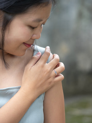 Pink and Blue Sapphire Ring in Silver - Gardens of the Sun | Ethical Jewelry