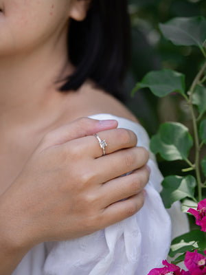 Split Prong Zircon Ring - Gardens of the Sun | Ethical Jewelry
