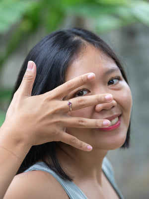 Rose Cut Pink Sapphire Ring - Gardens of the Sun | Ethical Jewelry
