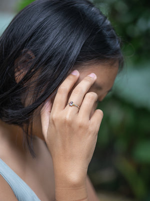 Rose Cut Montana Sapphire Ring - Gardens of the Sun | Ethical Jewelry