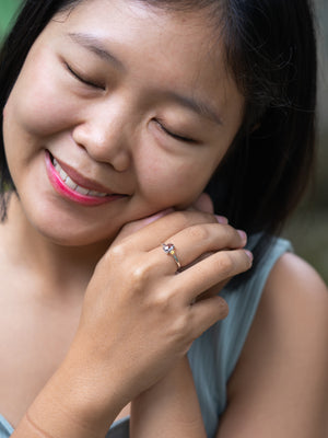 Rose Cut Montana Sapphire Ring - Gardens of the Sun | Ethical Jewelry