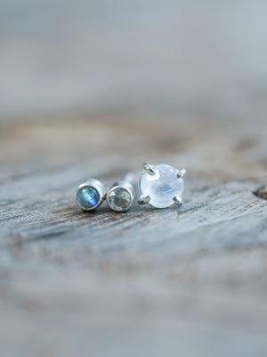 Labradorite and Moonstone Earrings - Gardens of the Sun | Ethical Jewelry