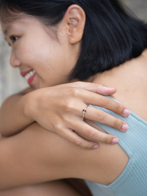 Zircon and Sapphire Ring - Gardens of the Sun | Ethical Jewelry