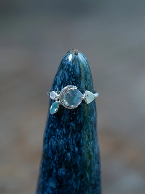 A Crescent Moon Shaped Ring in Sterling Silver
