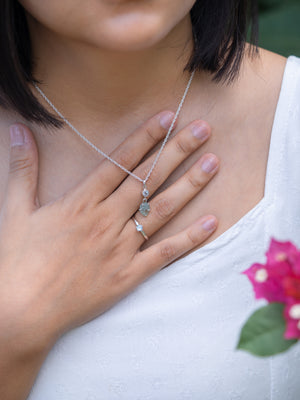 Montana Sapphire and Aquamarine Necklace - Gardens of the Sun | Ethical Jewelry