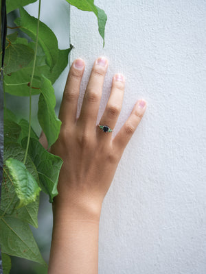 Spinel and Green Garnet Ring