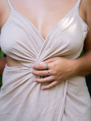 Tourmaline and Emerald Leaf Ring