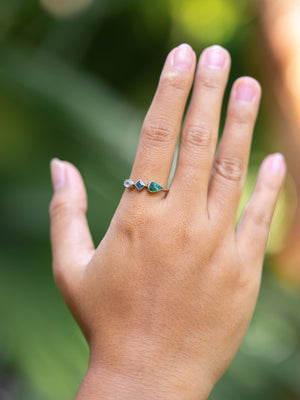 Topaz and Emerald Leaf Ring