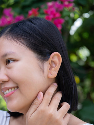 Salt and Pepper Diamond Earrings in Gold - Gardens of the Sun | Ethical Jewelry