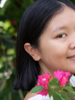 Salt and Pepper Diamond Earrings in Gold - Gardens of the Sun | Ethical Jewelry