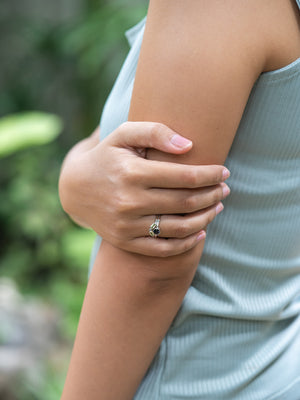 Spinel and Peridot Ring Set - Gardens of the Sun | Ethical Jewelry