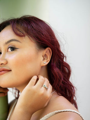 Emerald and Moonstone Earrings