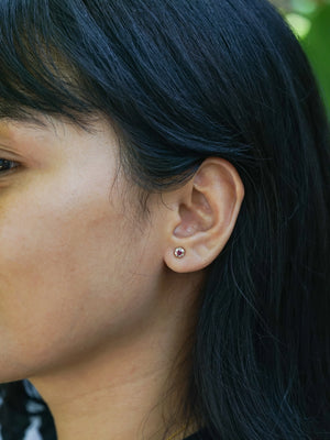 Garnet Flower Earrings
