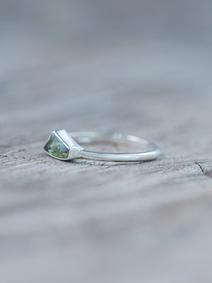 Geo Green Sapphire Ring from Australia | Recycled sterling silver