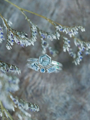 Green Amethyst and Aquamarine Ring - Gardens of the Sun | Ethical Jewelry