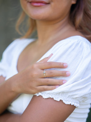 Green Diamond Ring in Gold - Size 5.5 - Gardens of the Sun | Ethical Jewelry