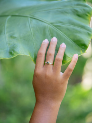 Green Diamond Ring in Gold - Size 5.5 - Gardens of the Sun | Ethical Jewelry