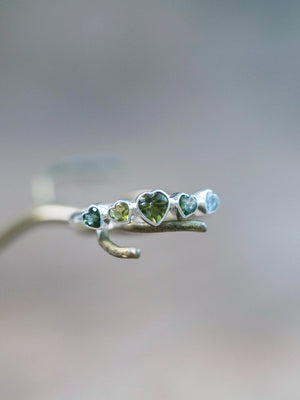 Green Tourmaline Heart Ring October birthstone