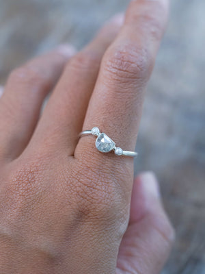 Half Moon Diamond and Pearl Ring - Gardens of the Sun | Ethical Jewelry