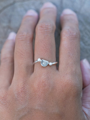 Half Moon Diamond and Pearl Ring - Gardens of the Sun | Ethical Jewelry