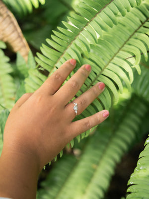 Half Moon Diamond and Pearl Ring - Gardens of the Sun | Ethical Jewelry
