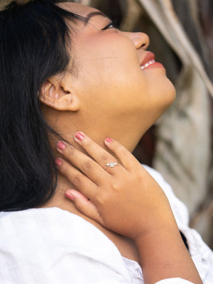 Half Moon Diamond and Pearl Ring - Gardens of the Sun | Ethical Jewelry