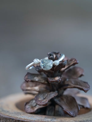 Half Moon Diamond and Pearl Ring - Gardens of the Sun | Ethical Jewelry