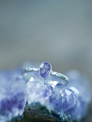Hammered Amethyst Ring - Gardens of the Sun | Ethical Jewelry