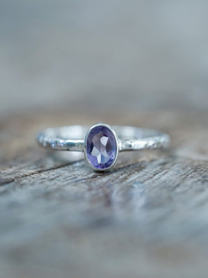 Hammered Amethyst Ring - Gardens of the Sun | Ethical Jewelry