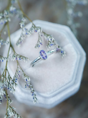 Hammered Amethyst Ring - Gardens of the Sun | Ethical Jewelry