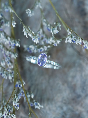 Hammered Amethyst Ring - Gardens of the Sun | Ethical Jewelry
