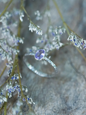 Hammered Amethyst Ring - Gardens of the Sun | Ethical Jewelry