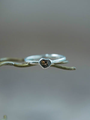 Heart Shaped Diamond Ring in Silver