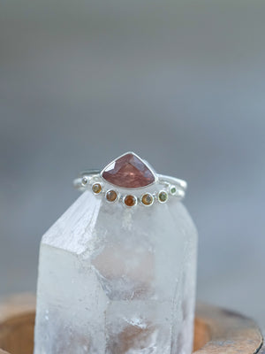 Hessonite Garnet, Citrine and Sapphire Ring Set - Gardens of the Sun | Ethical Jewelry