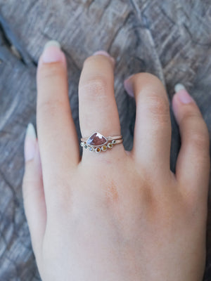 Hessonite Garnet, Citrine and Sapphire Ring Set - Gardens of the Sun | Ethical Jewelry