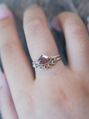 Hessonite Garnet, Citrine and Sapphire Ring Set - Gardens of the Sun | Ethical Jewelry