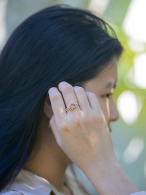 Hessonite Garnet, Citrine and Sapphire Ring Set - Gardens of the Sun | Ethical Jewelry