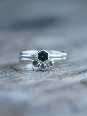 Hexagon Spinel Ring Set - Gardens of the Sun | Ethical Jewelry