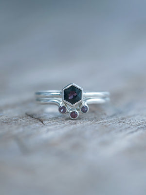 Hexagon Spinel Ring Set - Gardens of the Sun | Ethical Jewelry