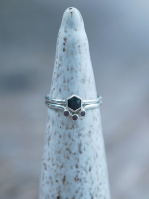 Hexagon Spinel Ring Set - Gardens of the Sun | Ethical Jewelry