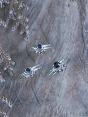 Hexagon Spinel Ring Set - Gardens of the Sun | Ethical Jewelry