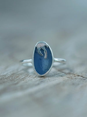 Honey Drop Dark Blue Opal Ring