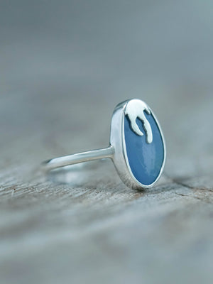 Honey Drop Dark Blue Opal Ring in Silver