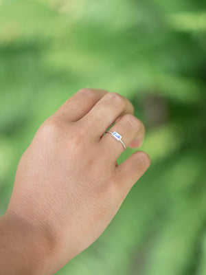 Horizontal Baguette Moonstone Ring - Gardens of the Sun | Ethical Jewelry