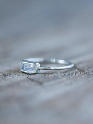Horizontal Baguette Moonstone Ring - Gardens of the Sun | Ethical Jewelry