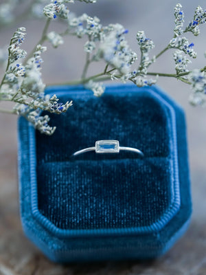 Horizontal Baguette Moonstone Ring - Gardens of the Sun | Ethical Jewelry