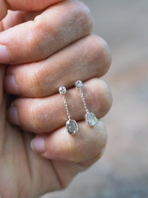 Indonesian Diamond Dew Drop & Dangle Earrings in Eco friendly Silver