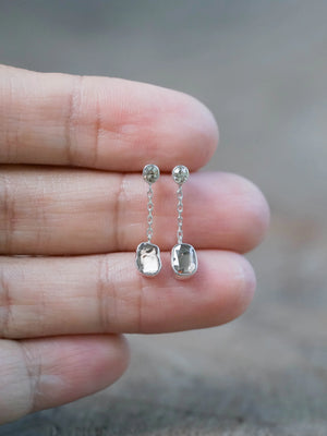 Indonesian Diamond Dew Drop & Dangle Earrings in Sterling Silver