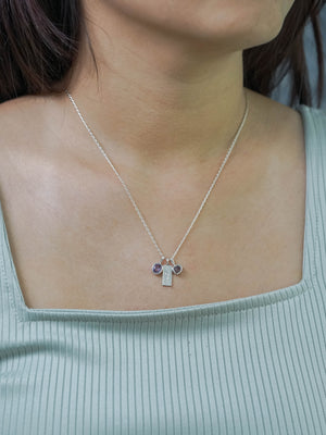 Kalimantan Amethyst and Raw Garnet Necklace Pendant